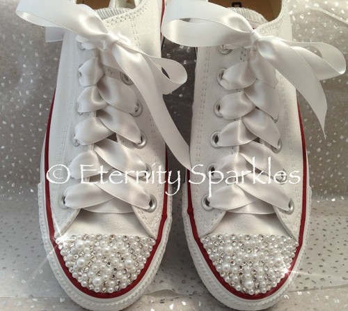 Customised white converse - customised,