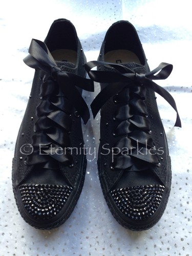 Customised all black converse - customised,