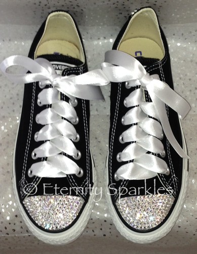 Customised black converse - customised,